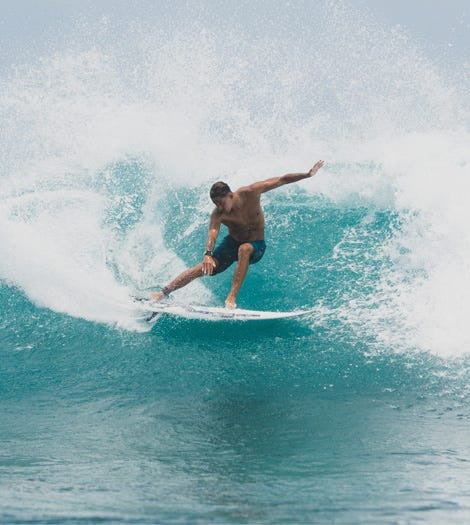 The pro surfer Samuel Pupo