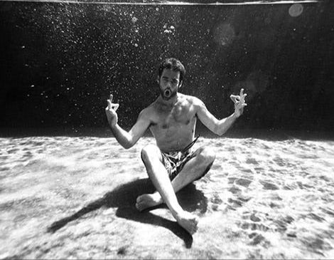 Mason Ho having fun in the pool